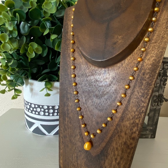 SILPADA STERLING SILVER GOLDEN YELLOW  PEARL 925 STERLING SILVER NECKLACE - Picture 7 of 9